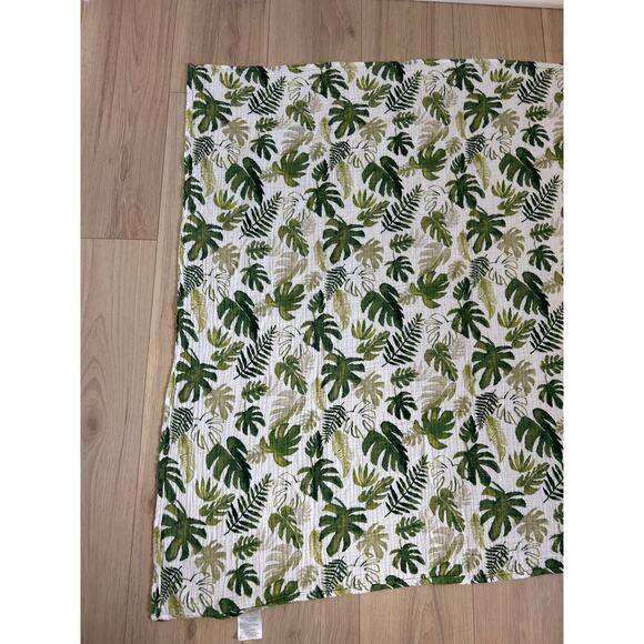 Little Unicorn Cotton Muslin Swaddle Blanket - Tropical Leaf - Picture 3 of 6